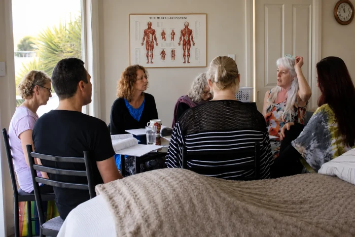 Students on a Beginner's Massage Course