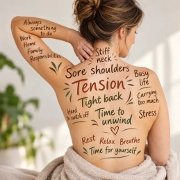 Woman with sore neck